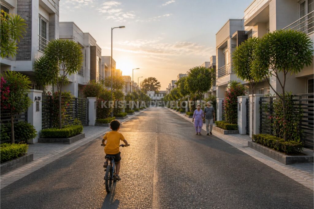 Family visiting residential property site in Phulnakhara for home buying decision near Bhubaneswar