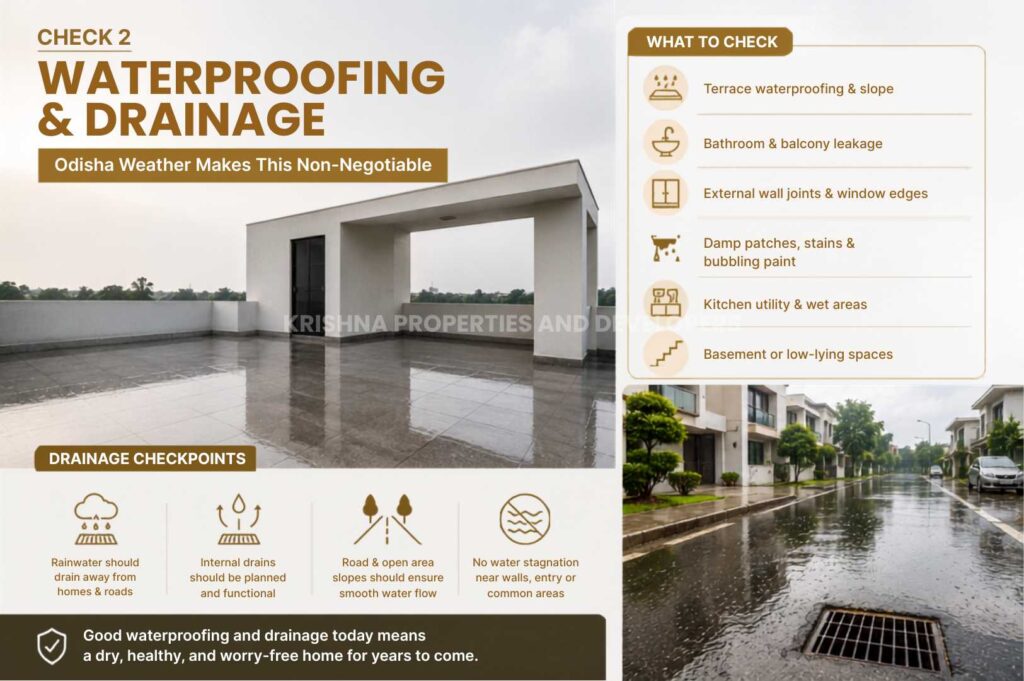 waterproofing and drainage checklist for villa buyers in Odisha
